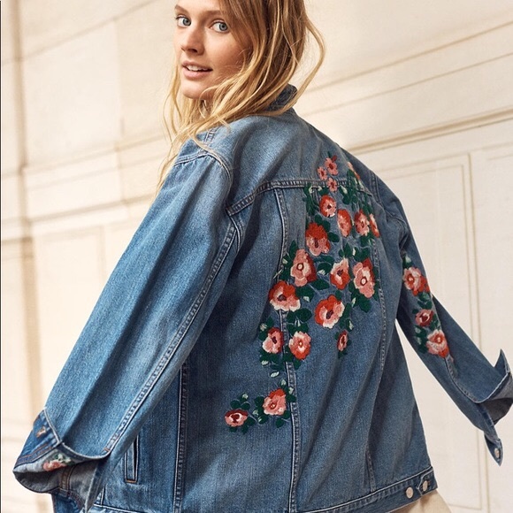 Madewell Jackets & Blazers - Madewell embroidered oversized jean jacket